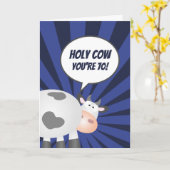 Heilige Koe Je bent 70 Funny Cute Happy 70th Birth Kaart (Gele Bloem)
