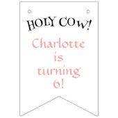 Heilige Koe Jersey Koe Bloemen Meisje Verjaardag Vlaggetjes (Tweede vlag)