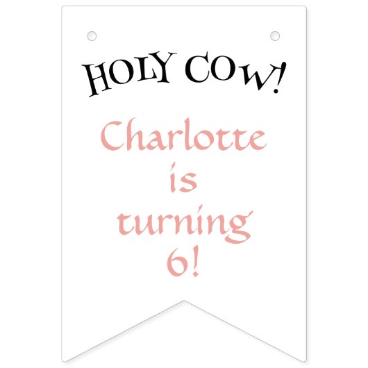 Heilige Koe Jersey Koe Bloemen Meisje Verjaardag Vlaggetjes (Tweede vlag)