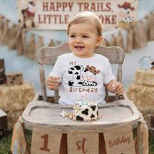 Heilige Koe Jongen 1e Verjaardag Feest Baby T-Shir