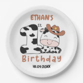 Heilige Koe jongen 1e verjaardag Papieren Bordje (Voorkant)