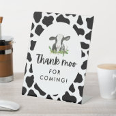 Heilige Koe jongen Birthday Bedankt Moo voor het k Reclamebord Met Voetstuk (Insitu)