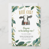 Heilige Koe Jongen Boerderij Greenery Birthday Uit Kaart (Voorkant)