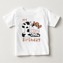 Heilige Koe jongen, eerste verjaardag Baby T-Shirt