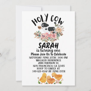 Heilige Koe Jongen Meisje draait op een verjaardag Kaart