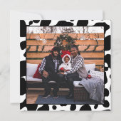 Heilige Koe Kerst Foto Koeienhuid Patroon (Achterkant)