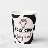 Heilige Koe Kind Verjaardagsfeestje Koe Print Scha Papieren Bekers (Voorkant)