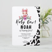 Heilige Koe Kinderen Birthday Party Uitnodiging Sj (Staand voorkant)