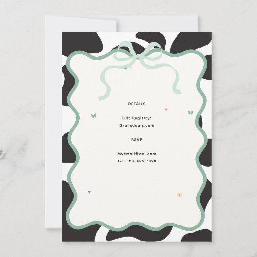 Heilige Koe! Kinderen Verjaardag Uitnodigt 1e 2e 3 Kaart (Achterkant)