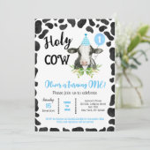 Heilige Koe Koe Prints Eerste eerste eerste uitnod Kaart (Staand voorkant)
