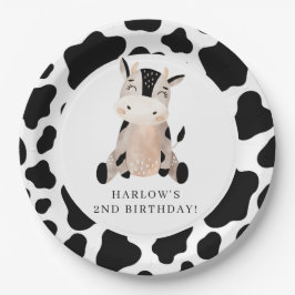 Heilige Koe Land Boerderij Birthday Papieren Bordje
