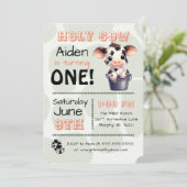 Heilige Koe Land Verjaardagsfeestuitnodiging Kaart (Staand voorkant)