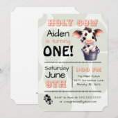 Heilige Koe Land Verjaardagsfeestuitnodiging Kaart (Voorkant / Achterkant)