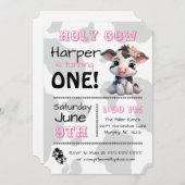 Heilige Koe Land Verjaardagsfeestuitnodiging Kaart (Voorkant / Achterkant)