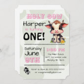 Heilige Koe Land Verjaardagsfeestuitnodiging Kaart (Voorkant / Achterkant)