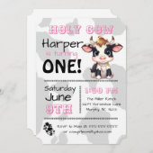 Heilige Koe Land Verjaardagsfeestuitnodiging Kaart (Voorkant / Achterkant)