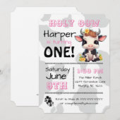 Heilige Koe Land Verjaardagsfeestuitnodiging Kaart (Voorkant / Achterkant)