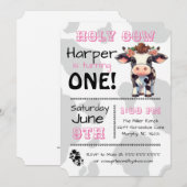 Heilige Koe Land Verjaardagsfeestuitnodiging Kaart (Voorkant / Achterkant)