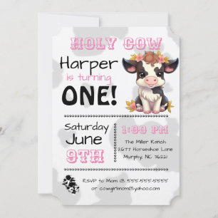 Heilige Koe Land Verjaardagsfeestuitnodiging Kaart