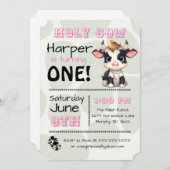 Heilige Koe Land Verjaardagsfeestuitnodiging Kaart (Voorkant / Achterkant)