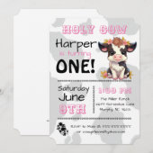 Heilige Koe Land Verjaardagsfeestuitnodiging Kaart (Voorkant / Achterkant)