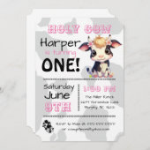 Heilige Koe Land Verjaardagsfeestuitnodiging Kaart (Voorkant / Achterkant)