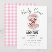 Heilige Koe Meisje 5e Verjaardag Uitnodiging (Voorkant / Achterkant)