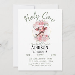 Heilige Koe Meisje 5e Verjaardagsuitnodiging Kaart