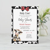 Heilige Koe Meisje Baby shower Uitnodiging (Staand voorkant)