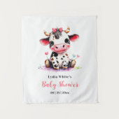 Heilige Koe Minimalistische Meisje Baby Shower Wandkleed (Voorkant)