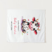 Heilige Koe Minimalistische Meisje Baby Shower Wandkleed (Voorkant (horizontaal))
