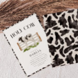 Heilige Koe Modern Eenvoudig Boerderij Verjaardags Kaart<br><div class="desc">HEILIGE KOE! Vier uw kleintjes eerste, tweede, derde of grotere verjaardagsfeestje met onze volledig aanpasbare waterverf koe thema collectie. Dit ontwerp is voorzien van leuke en schattige waterverf koe print en een lief klein kalfje - maak dit zuidelijk-chique ontwerp echt uw eigen, voor elk evenement! Als u op zoek bent...</div>
