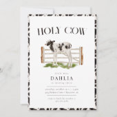 Heilige Koe Modern Eenvoudig Boerderij Verjaardags Kaart (Voorkant)