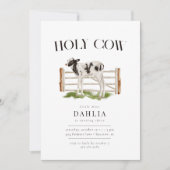 Heilige Koe Modern Eenvoudig Boerderij Verjaardags Kaart (Voorkant)