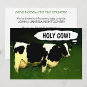 Heilige Koe! New Country Home Housewarming Party Kaart (Voorkant / Achterkant)