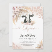 Heilige Koe Pampas Baby Shower Uitnodiging (Voorkant)