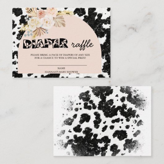 Heilige Koe | Pampas Grass | Diaper Raffle Informatiekaartje (Voorkant / Achterkant)