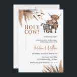 Heilige Koe Pampas Rustic Boerderij Baby shower Kaart<br><div class="desc">Als je op zoek bent naar de perfecte uitnodiging voor je komende baby shower,  kijk dan niet verder dan deze koe met de thema uitnodigingen!</div>