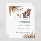 Heilige Koe Pampas Rustic Boerderij Baby shower no (Voorkant / Achterkant)