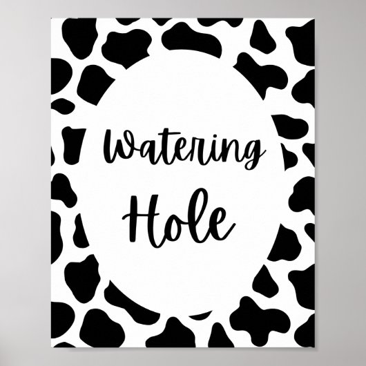 Heilige Koe Print Verjaardag Watering Hole Bord Po (Voorkant)
