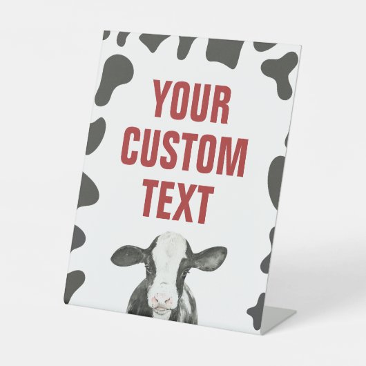 Heilige Koe rood, 1e verjaardag Reclamebord Met Voetstuk (Voorkant)