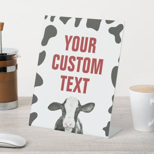 Heilige Koe rood, 1e verjaardag Reclamebord Met Voetstuk (Insitu)