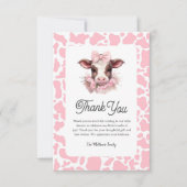 Heilige Koe Roze Baby shower Dank u kaart (Voorkant)