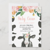 Heilige Koe Roze Baby shower Kaart (Voorkant)