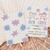 Heilige koe roze blauw gender reveal kaart