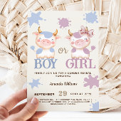 Heilige koe roze blauw gender reveal kaart