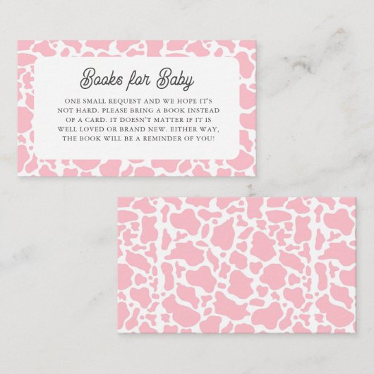 Heilige Koe Roze Boho Baby shower Boeken voor Baby Informatiekaartje (Voorkant / Achterkant)