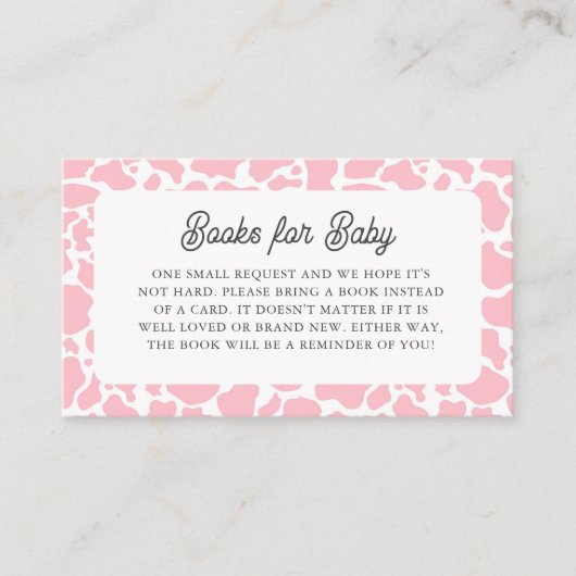 Heilige Koe Roze Boho Baby shower Boeken voor Baby Informatiekaartje (Voorkant)