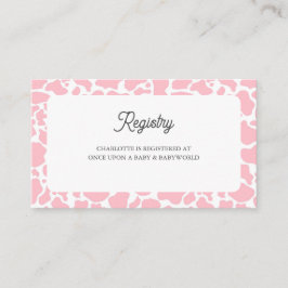 Heilige Koe Roze Boho Baby shower Boeken voor Baby Informatiekaartje