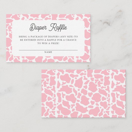 Heilige Koe Roze Boho Baby shower Luier Raffle Informatiekaartje (Voorkant / Achterkant)